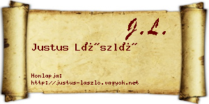 Justus László névjegykártya